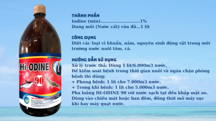 Hi-Odine 90 - Chuyên xử lý vi khuẩn, nấm trong nước nuôi tôm
