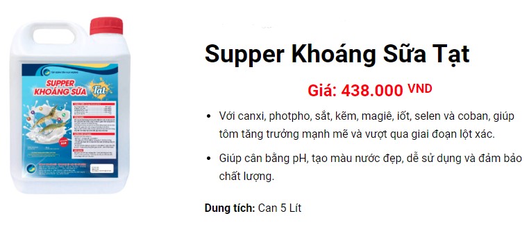 Sản phẩm chăm sóc tôm nuôi đa dạng dinh dưỡng và hiệu quả