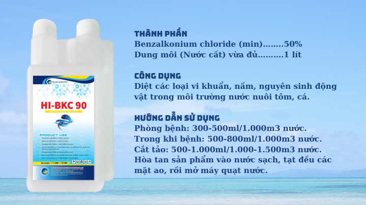 HI-BKC 90 - Chuyên diệt vi khuẩn, nấm trong ao tôm