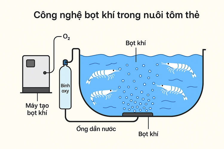 Công nghệ bọt khí ao nuôi tôm